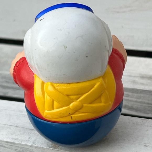 Vintage Playskool Weeble Wobble Boy Pilot Figure 1987 Red White Blue - Picture 2 of 5